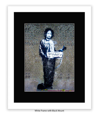Anywhere Man - Mounted & Framed Banksy Print