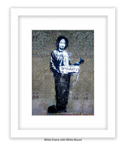 Anywhere Man - Mounted & Framed Banksy Print