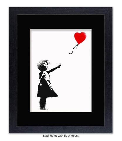 Balloon Girl - WHITE - Mounted & Framed Banksy Print