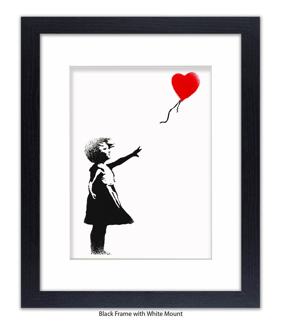 Balloon Girl - WHITE - Mounted & Framed Banksy Print