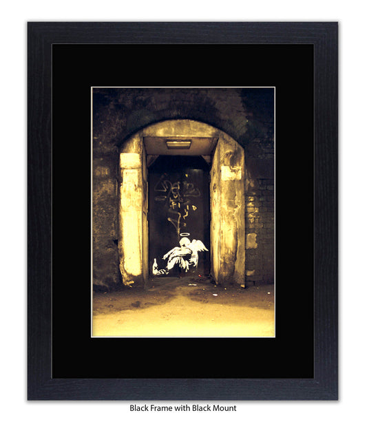 Fallen Angel - Mounted & Framed Banksy Print