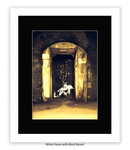 Fallen Angel - Mounted & Framed Banksy Print