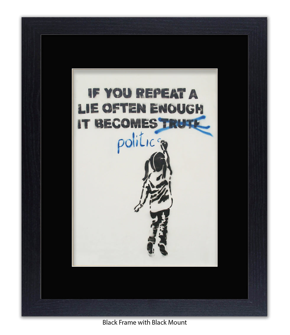 Politics - Girl - Mounted & Framed Banksy Print