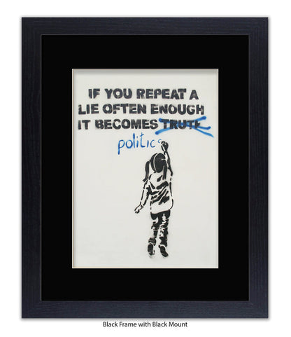 Politics - Girl - Mounted & Framed Banksy Print