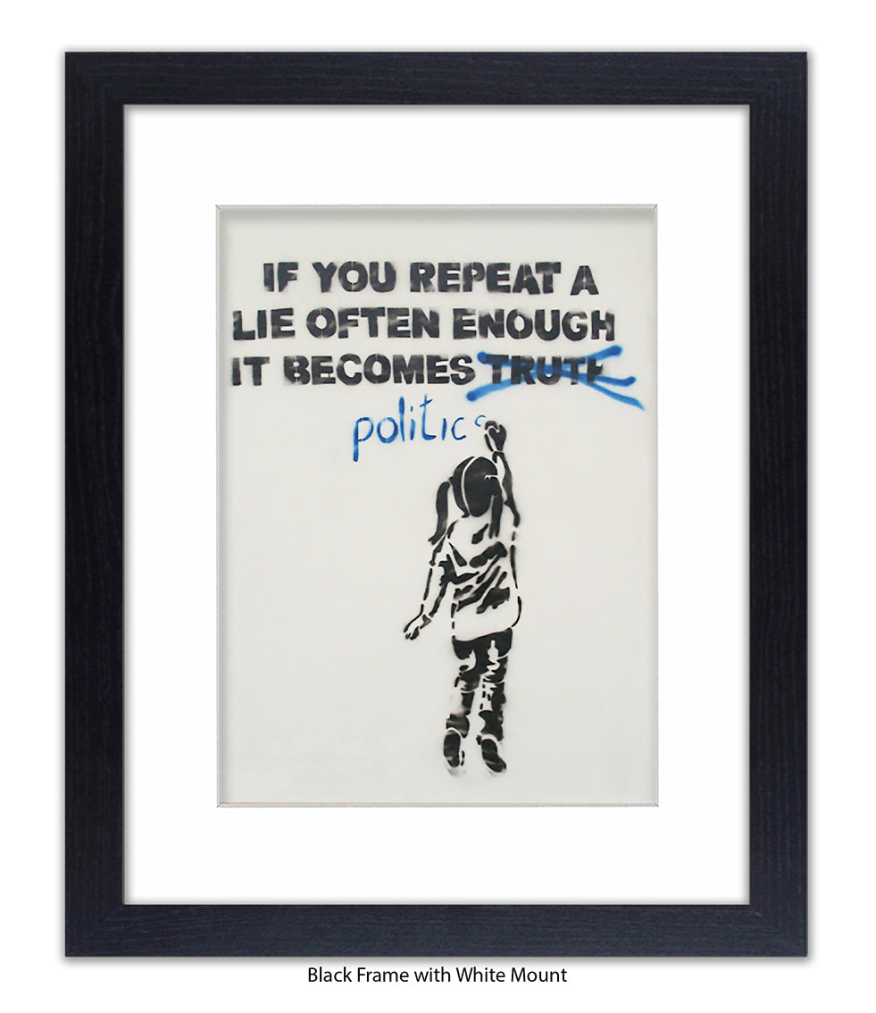 Politics - Girl - Mounted & Framed Banksy Print