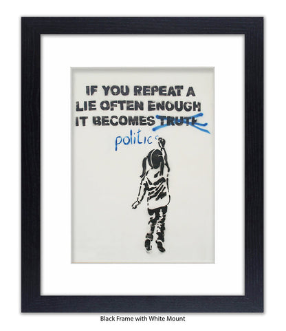 Politics - Girl - Mounted & Framed Banksy Print