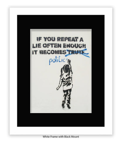 Politics - Girl - Mounted & Framed Banksy Print