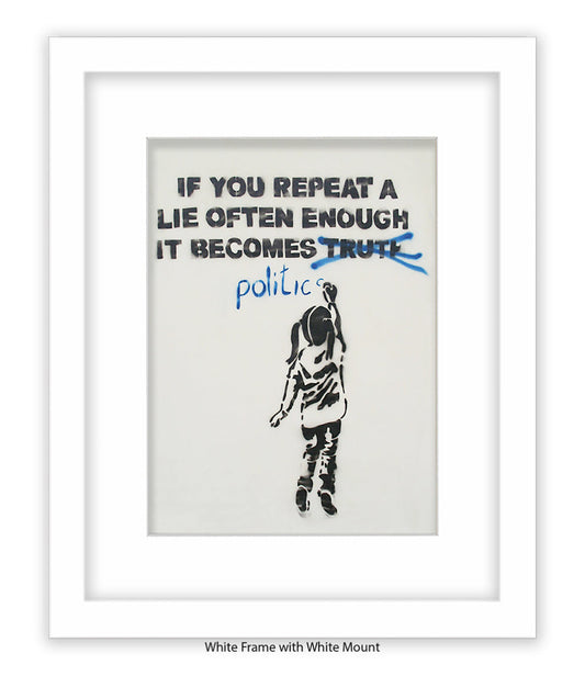 Politics - Girl - Mounted & Framed Banksy Print