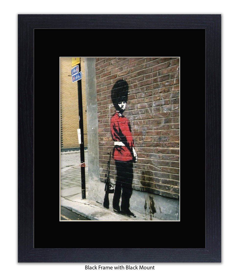 Queens Guard - Colour - Mounted & Framed Banksy Print