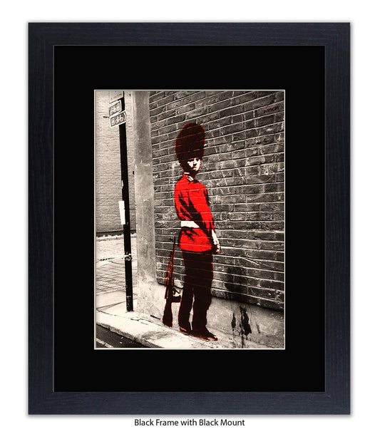 Queens Guard - Two Tone V - Mounted & Framed Banksy Print