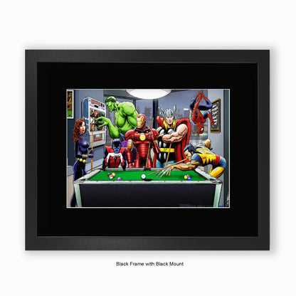 Super Heroes - After Hours - Mounted & Framed Art Print