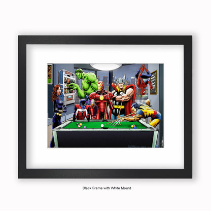 Super Heroes - After Hours - Mounted & Framed Art Print