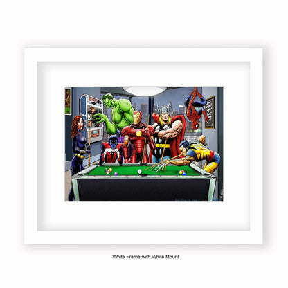 Super Heroes - After Hours - Mounted & Framed Art Print
