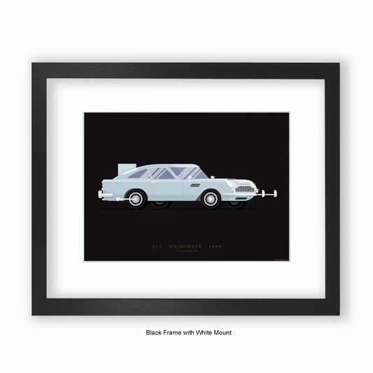 007 Goldfinger - 1963 Aston Martin  - Mounted & Framed Art Print