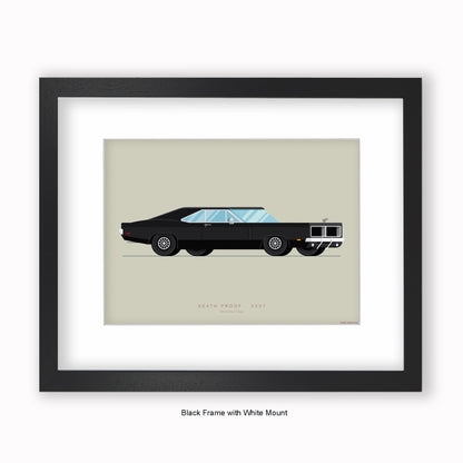 Death Proof - 1969 Dodge Charger - Mounted & Framed Art Print