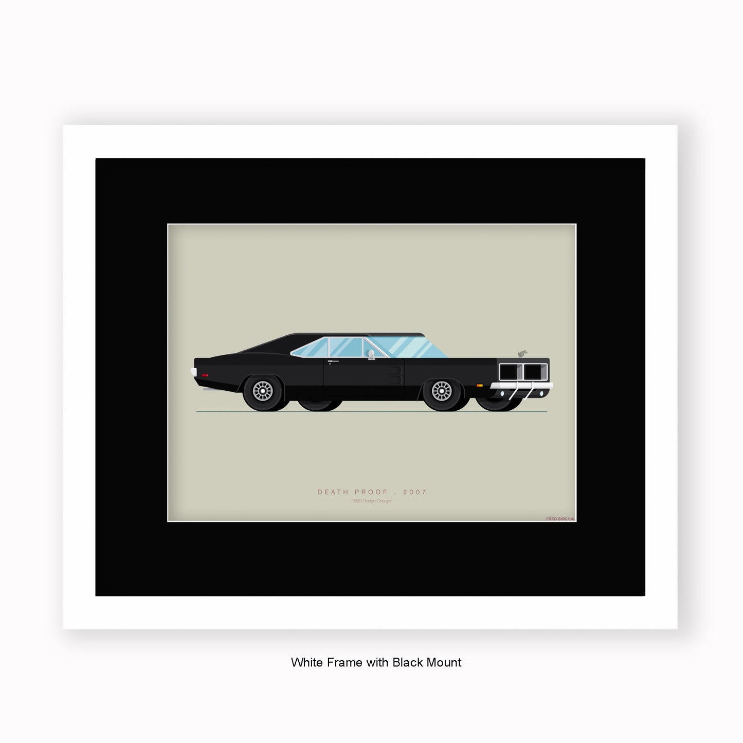 Death Proof - 1969 Dodge Charger - Mounted & Framed Art Print