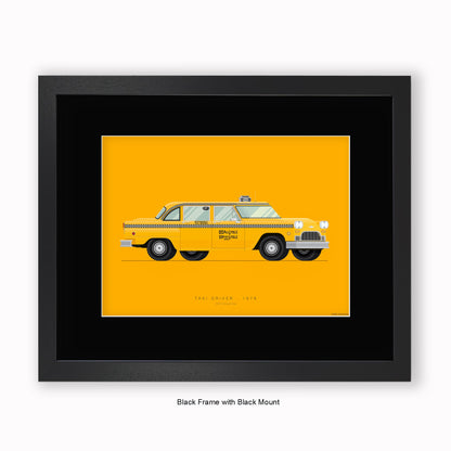 Taxi Driver - 1970 Checker Cab - Mounted & Framed Art Print