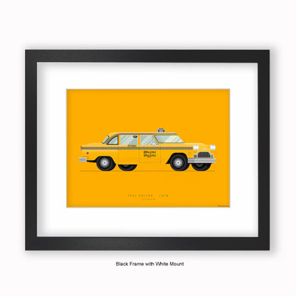 Taxi Driver - 1970 Checker Cab - Mounted & Framed Art Print