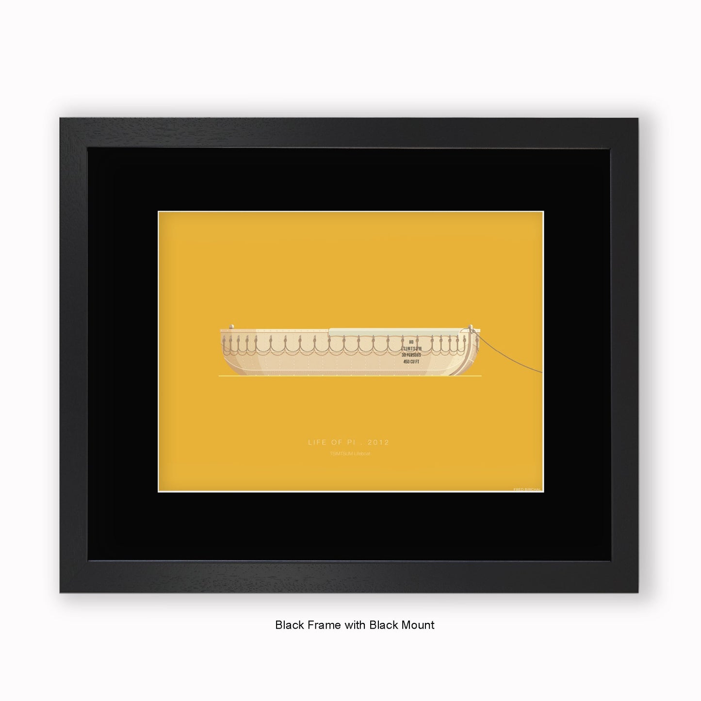 Life of Pi - TSIMRSUM Lifeboat - Mounted & Framed Art print