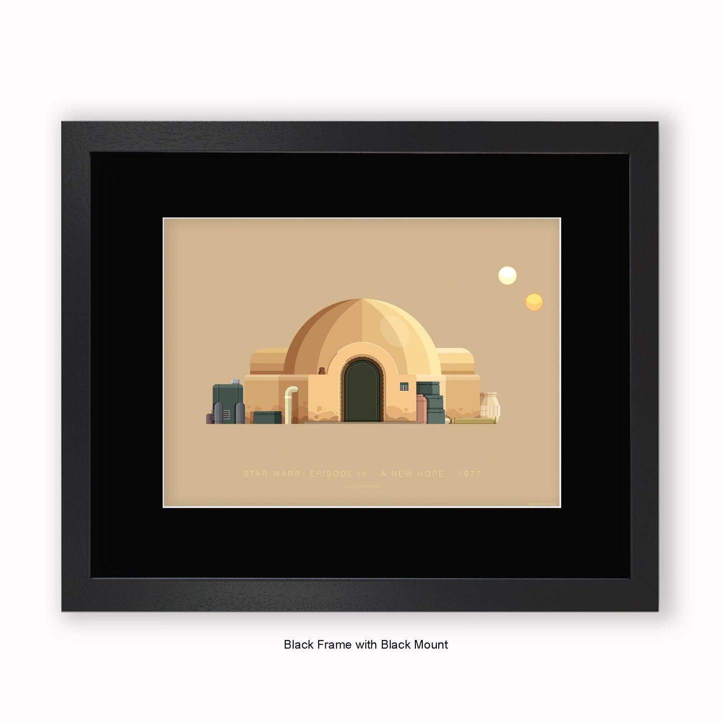 Star Wars IV - Lars Star Wars IV - Lars Homestead - Mounted & Framed Art print