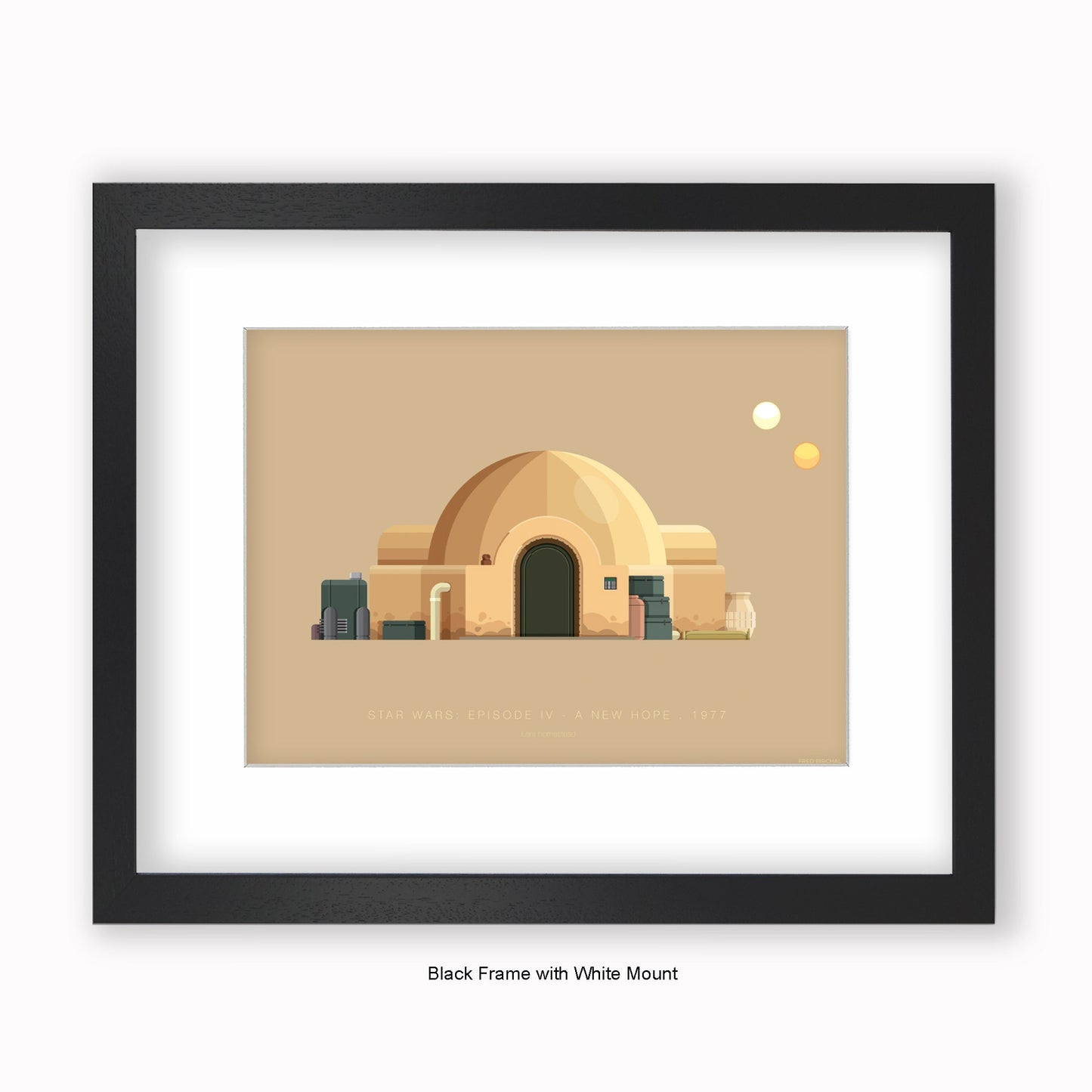 Star Wars IV - Lars Star Wars IV - Lars Homestead - Mounted & Framed Art print