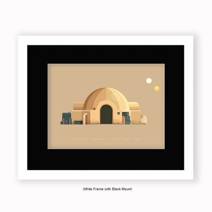 Star Wars IV - Lars Star Wars IV - Lars Homestead - Mounted & Framed Art print