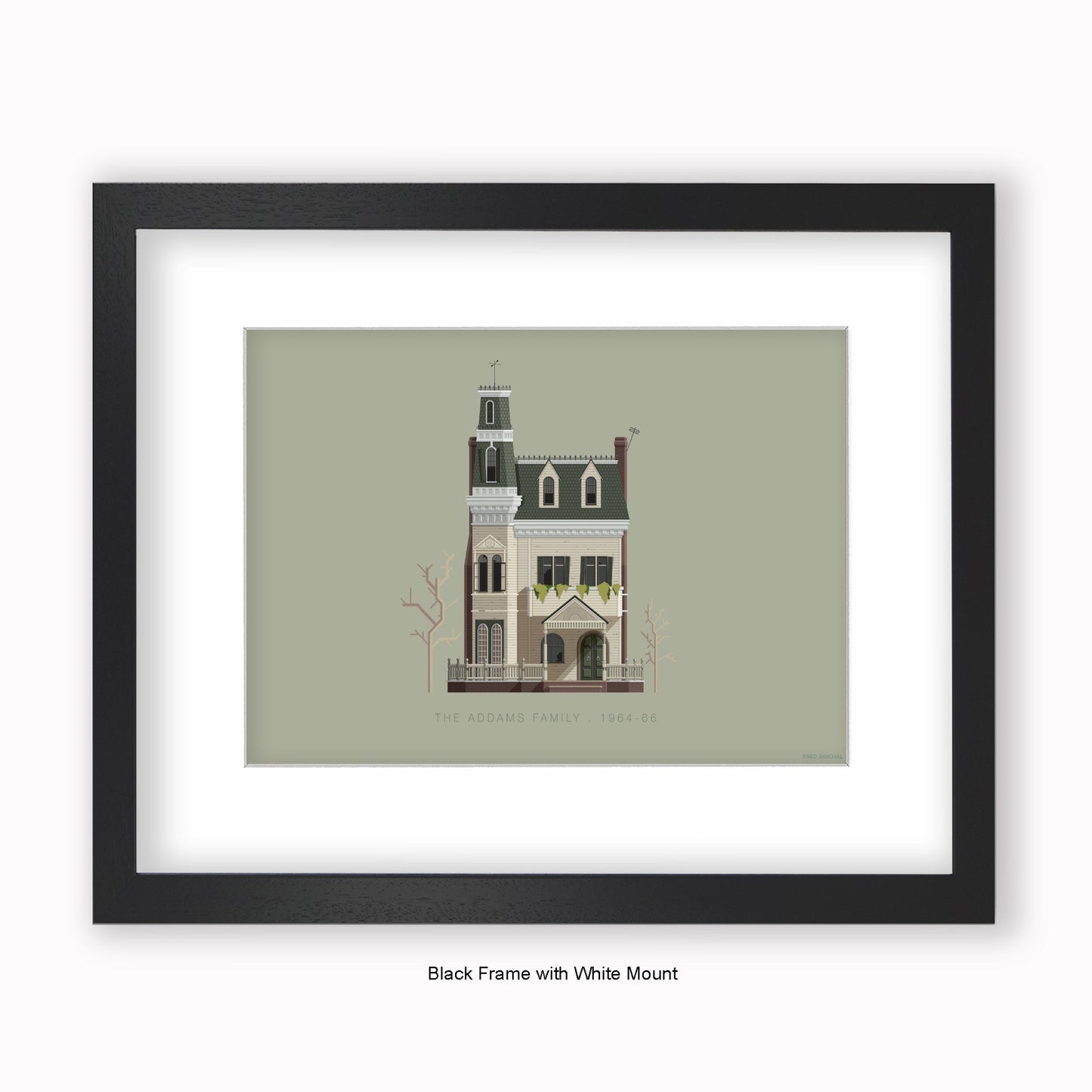 Addams Family Mansion - Mounted & Framed Art print