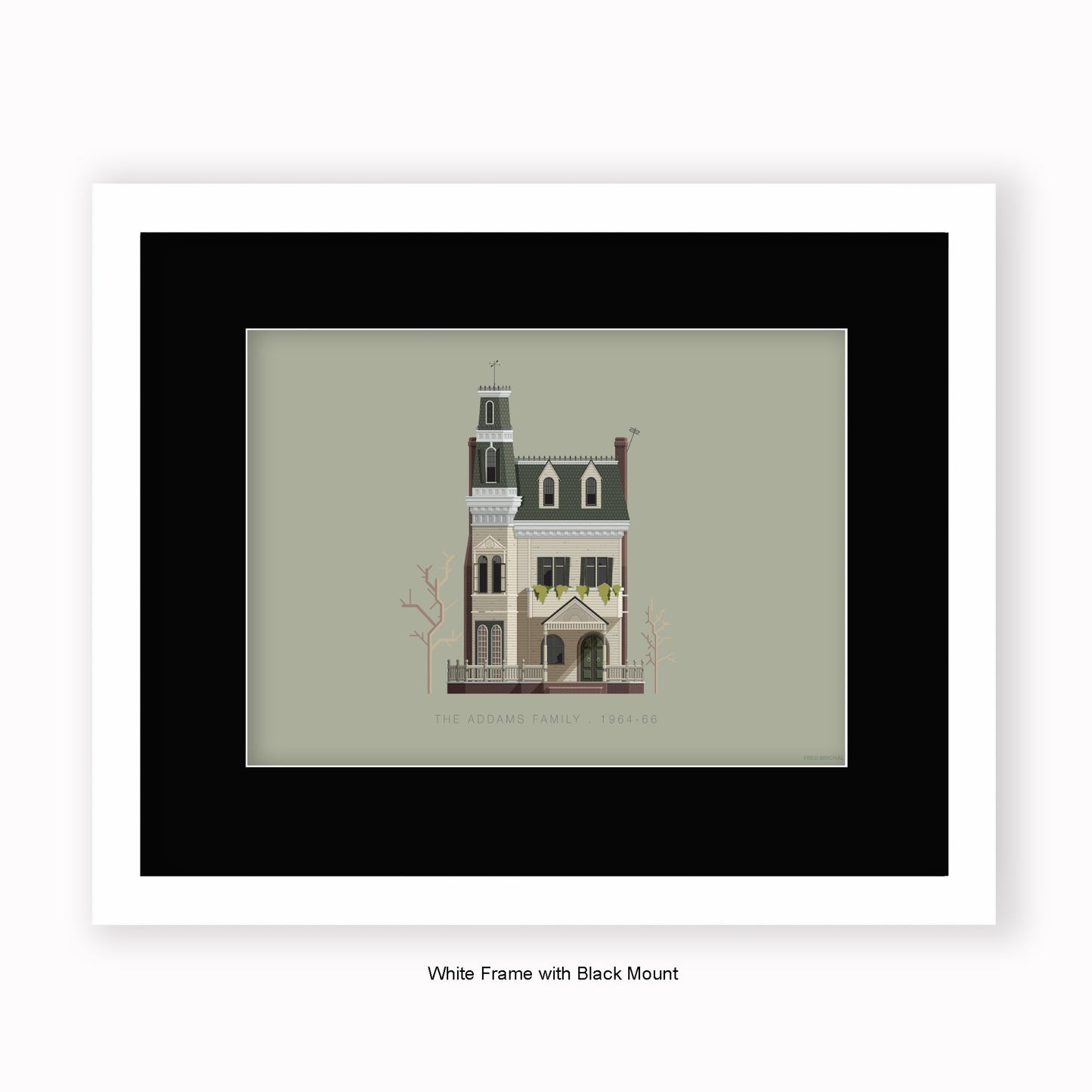 Addams Family Mansion - Mounted & Framed Art print
