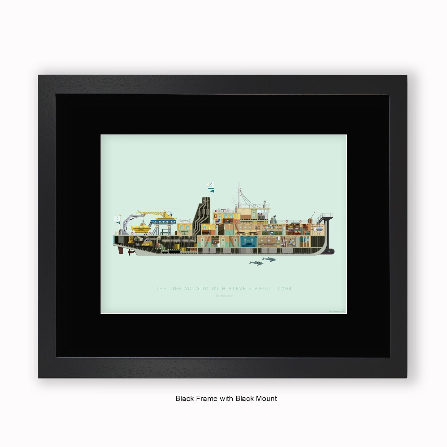 Life Aquatic With Steve Zissou - The Belafonte - Mounted & Framed Art print