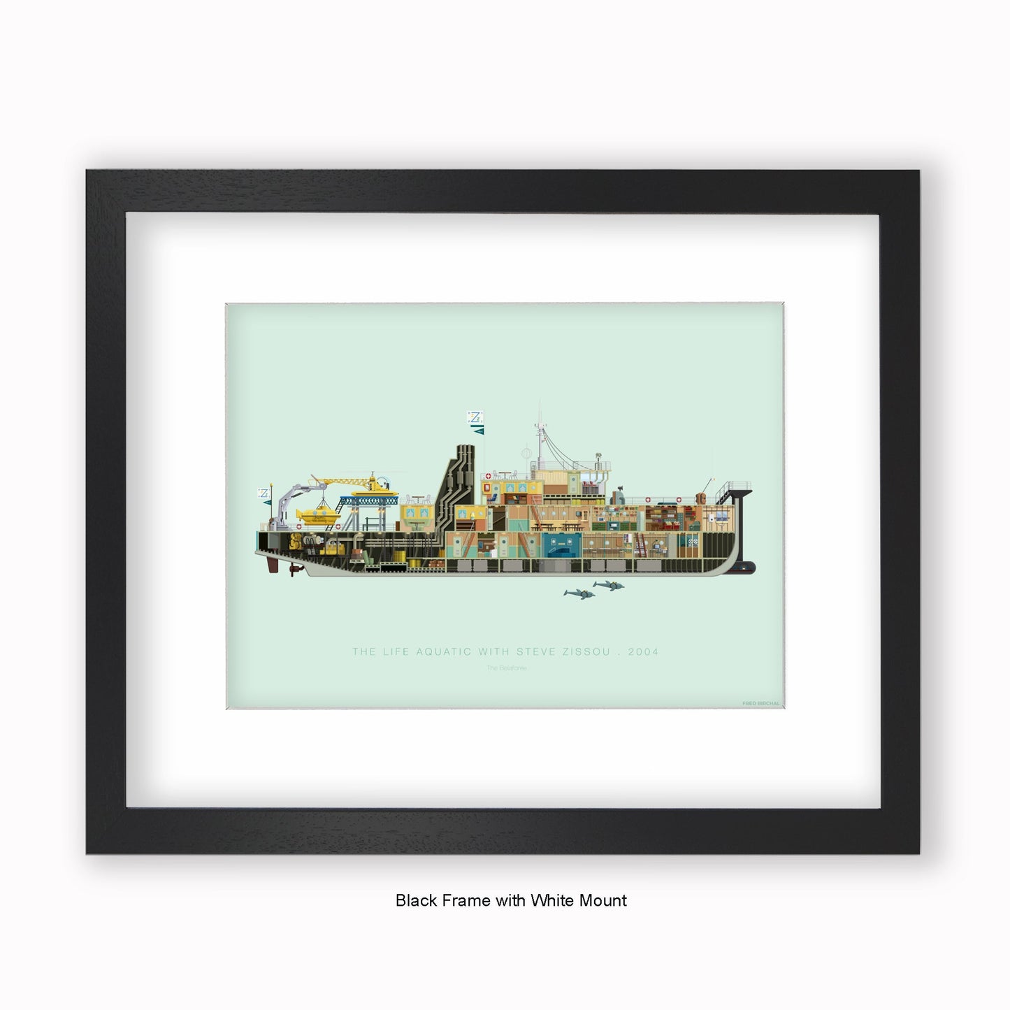 Life Aquatic With Steve Zissou - The Belafonte - Mounted & Framed Art print