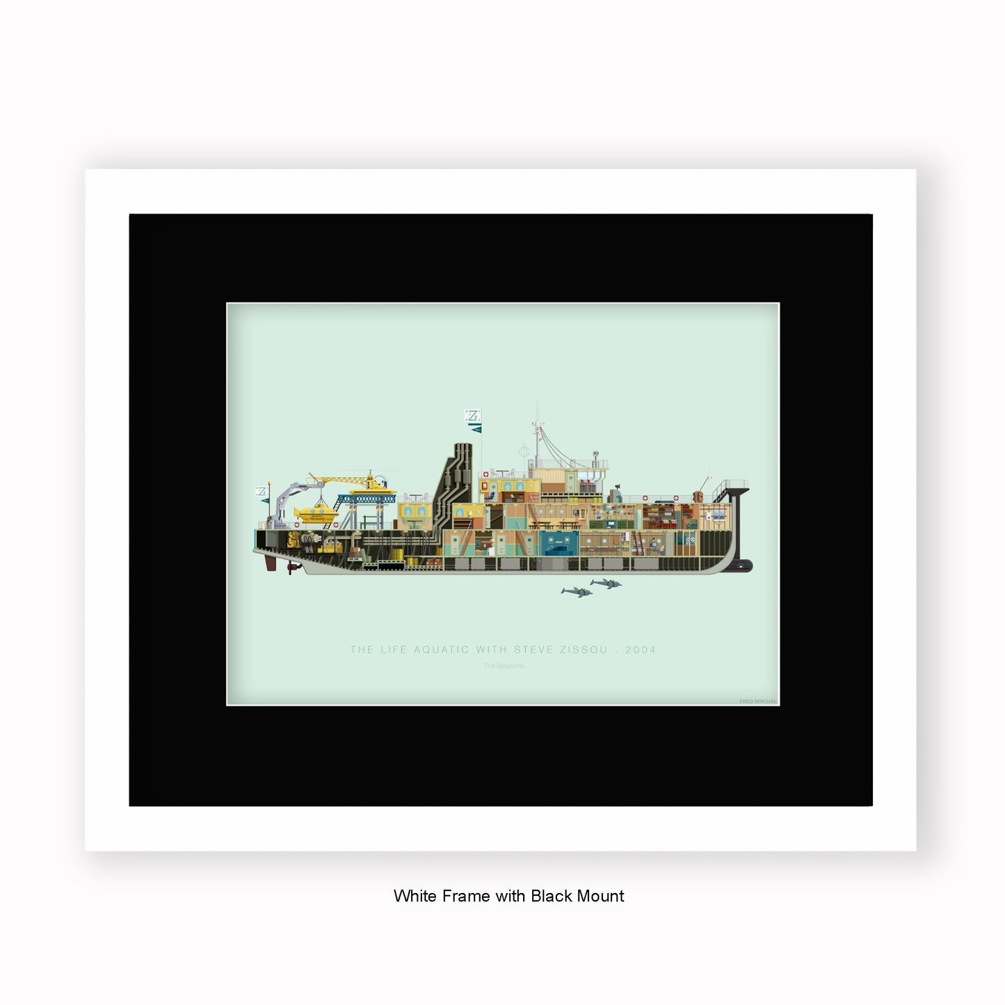 Life Aquatic With Steve Zissou - The Belafonte - Mounted & Framed Art print