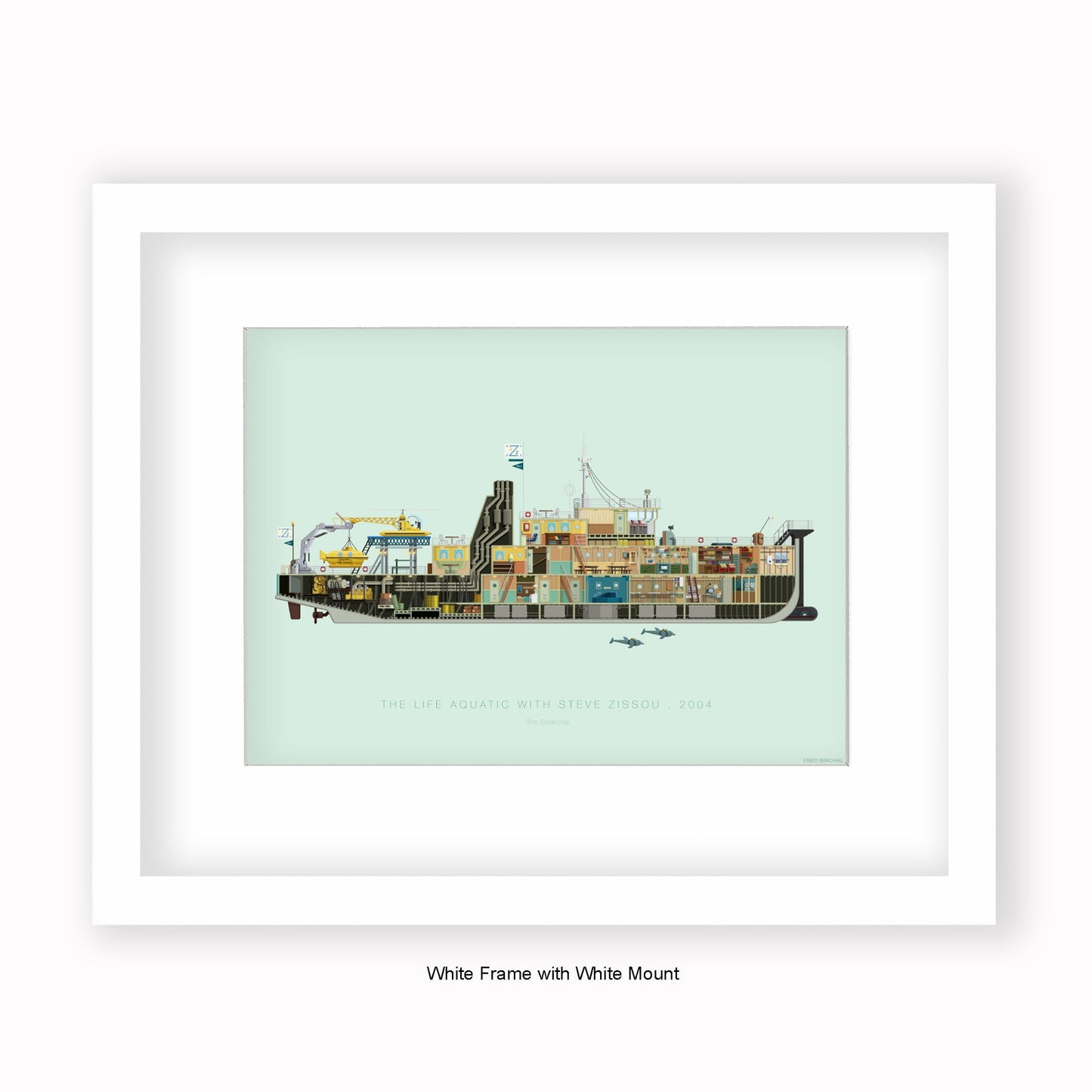 Life Aquatic With Steve Zissou - The Belafonte - Mounted & Framed Art print