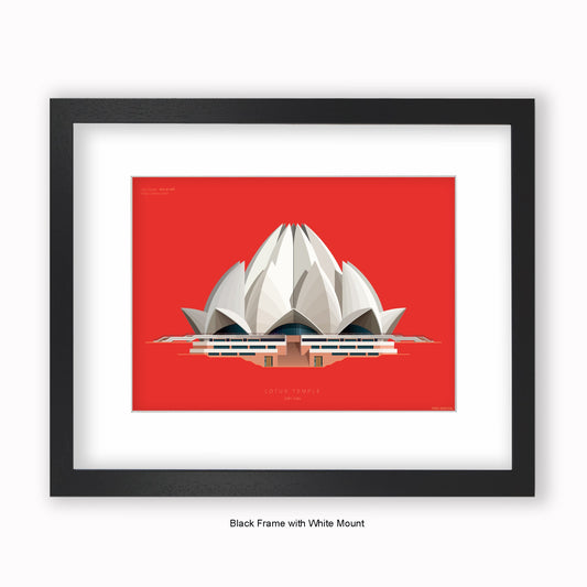 Lotus Temple - Deli - Mounted & Framed Art print