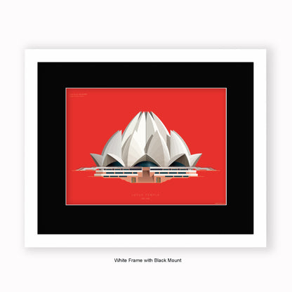 Lotus Temple - Deli - Mounted & Framed Art print