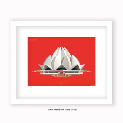 Lotus Temple - Deli - Mounted & Framed Art print