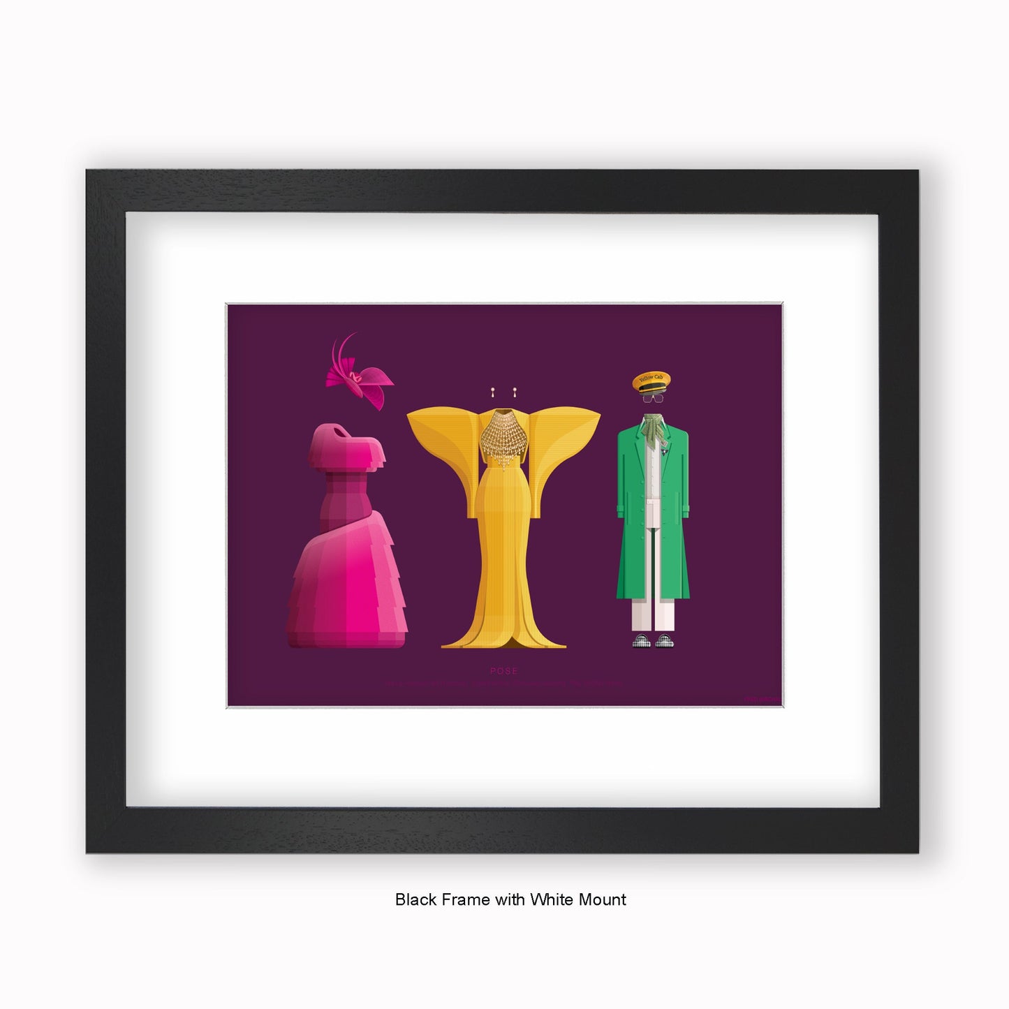Pose 3 Characters - Mounted & Framed Art print
