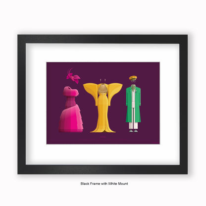 Pose 3 Characters - Mounted & Framed Art print