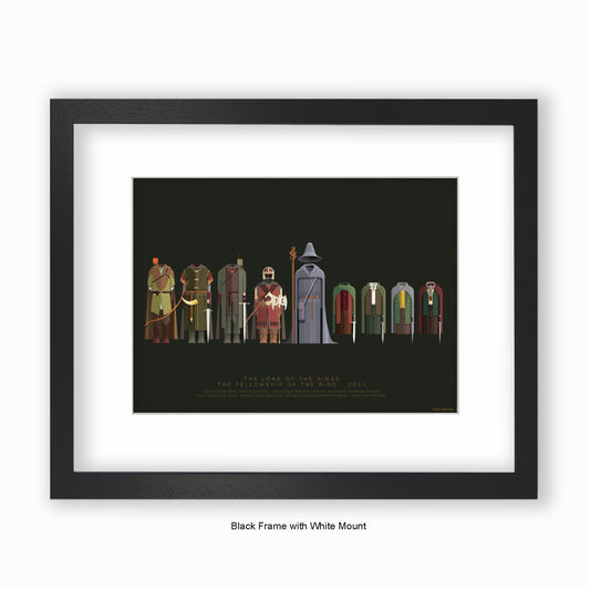 Lord Of The Rings Cast - Mounted & Framed Art print