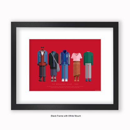 Breakfast Club - 5 Characters - Mounted & Framed Art print