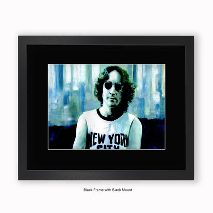 John Lennon (New York City T- Shirt) - Mounted & Framed Art Print