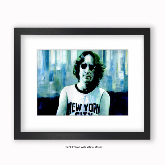 John Lennon (New York City T- Shirt) - Mounted & Framed Art Print