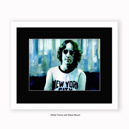 John Lennon (New York City T- Shirt) - Mounted & Framed Art Print