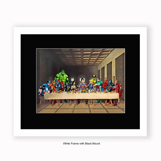 Super Heroes - Last Supper - Mounted & Framed Art Print