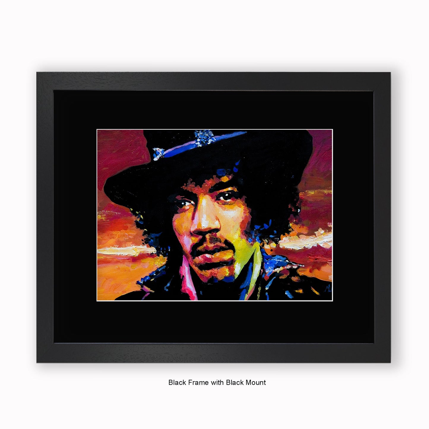 Jimi Hendrix - Hat - Mounted & Framed Art Print