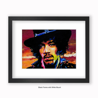 Jimi Hendrix - Hat - Mounted & Framed Art Print