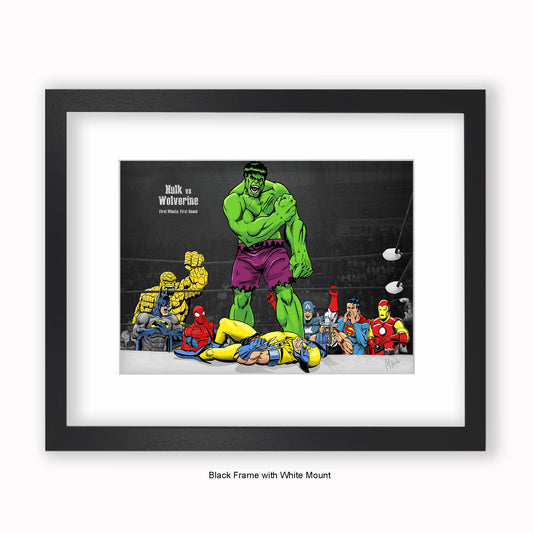 Super Heroes - First Minute - Mounted & Framed Art Print