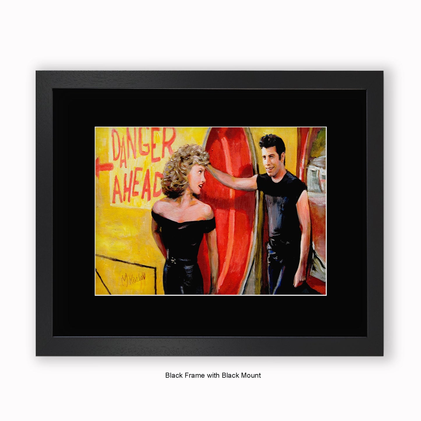 Grease - Danger Ahead - Mounted & Framed Art Print