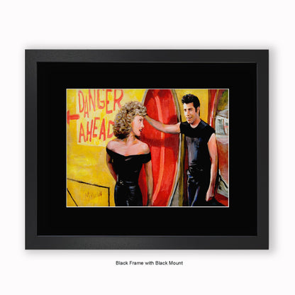Grease - Danger Ahead - Mounted & Framed Art Print