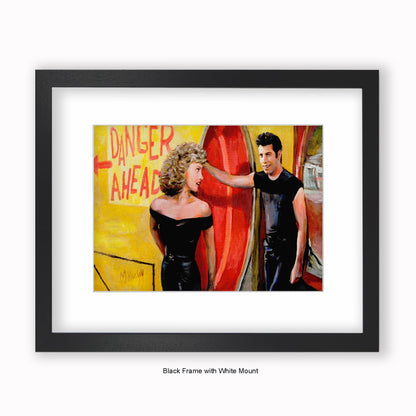 Grease - Danger Ahead - Mounted & Framed Art Print