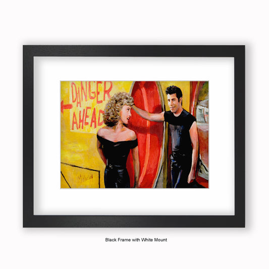 Grease - Danger Ahead - Mounted & Framed Art Print